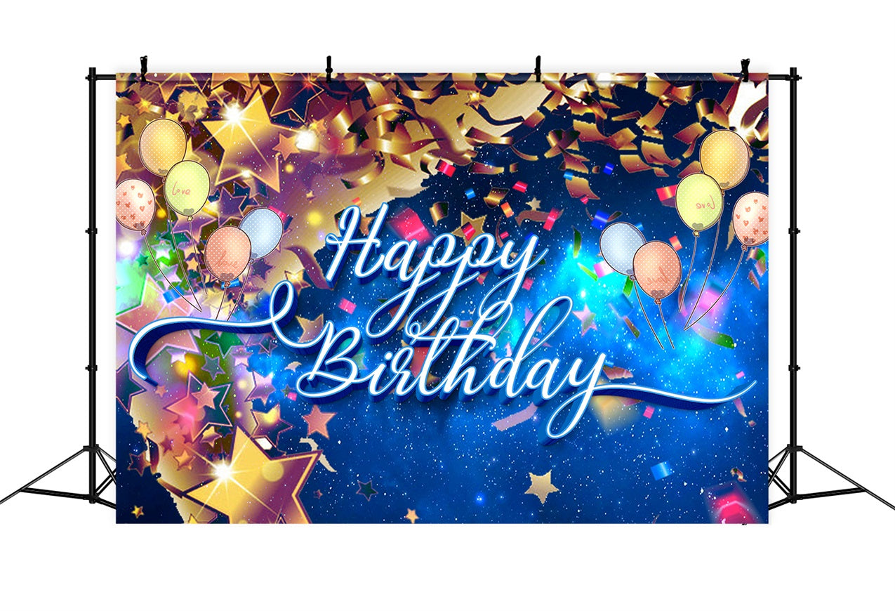 Personalised Birthday Backdrops Golden Starlight Balloon Backdrop UK BRP2-241