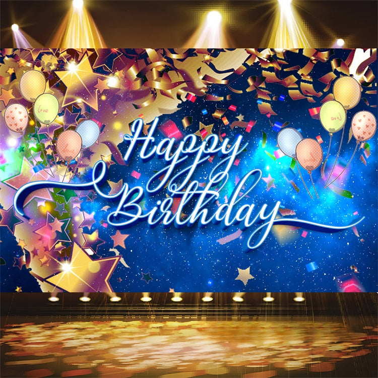 Personalised Birthday Backdrops Golden Starlight Balloon Backdrop UK BRP2-241