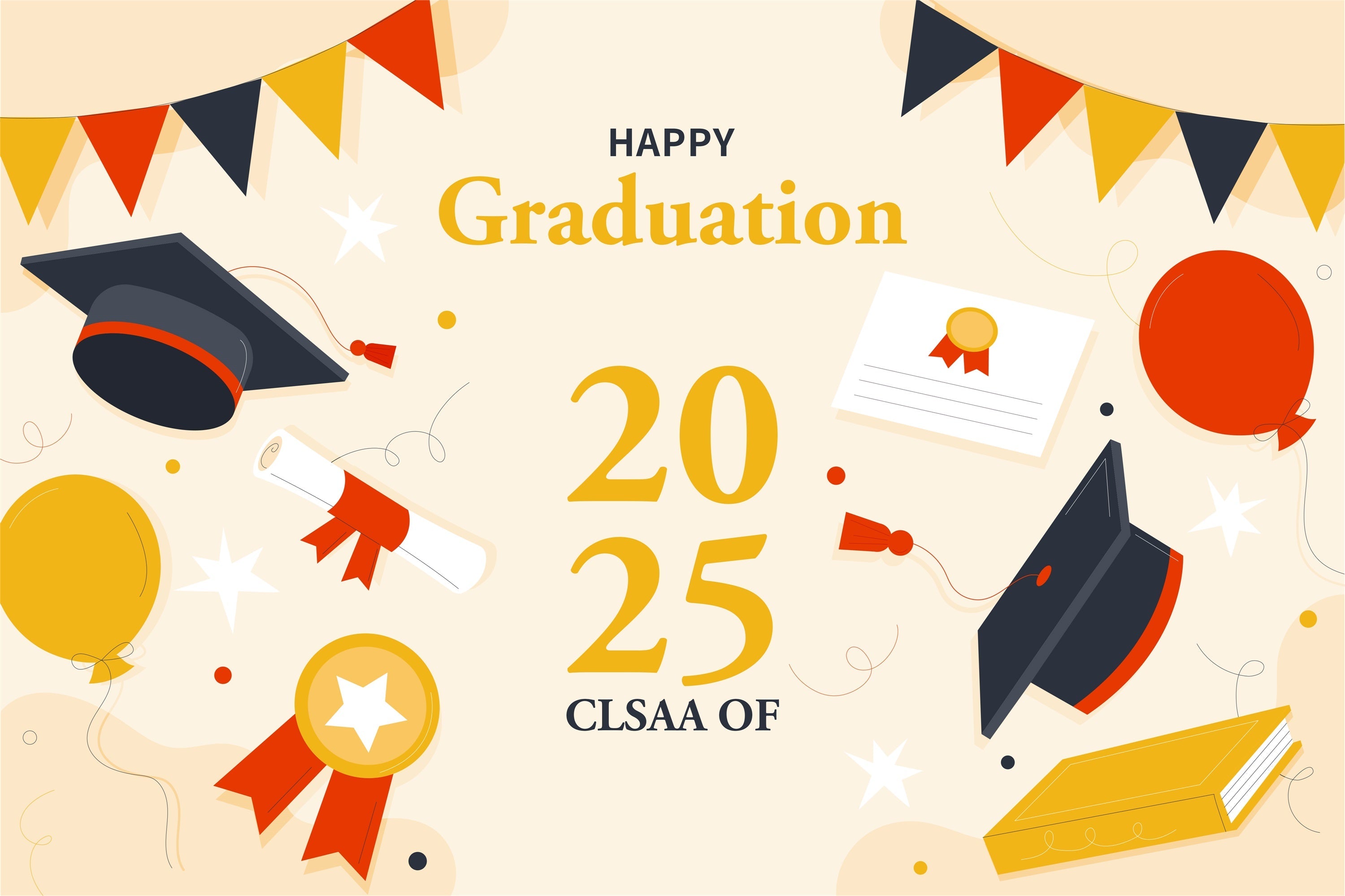 2025 Graduation Backdrop Cheerful Banner Graduation Party Backdrop UK BRP2-259