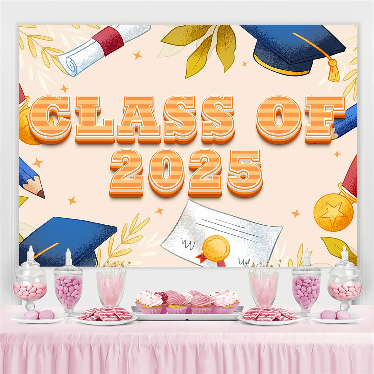 Graduation Photo Backdrop Ideas Vintage Style 2025 Graduation Party Backdrop UK BRP2-260
