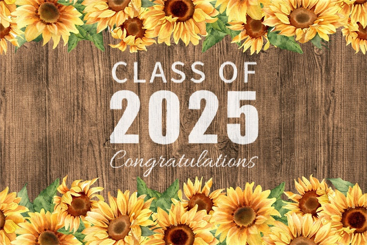 Graduated Backdrop Rustic Sunflower 2025 Graduation Party Backdrop UK BRP2-266