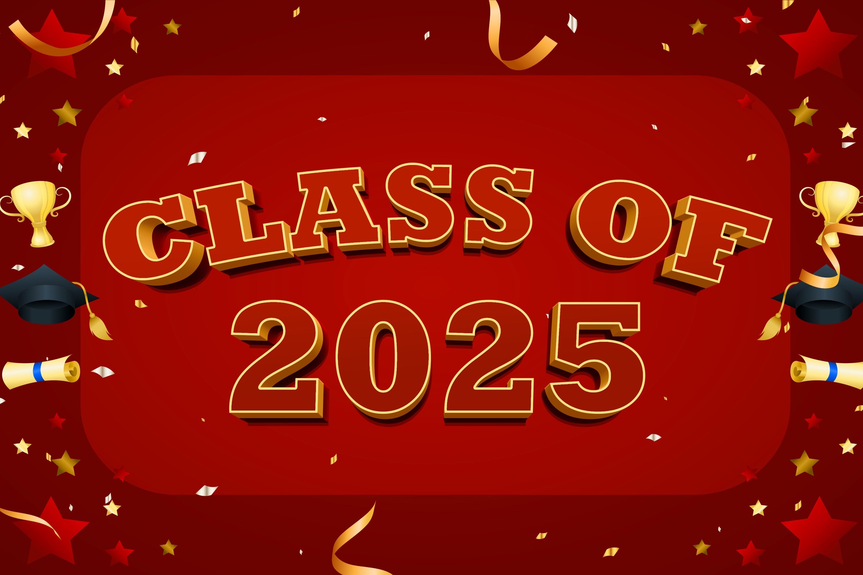 Graduation Picture Backdrop Festive Red 2025 Graduation Party Backdrop UK BRP2-272