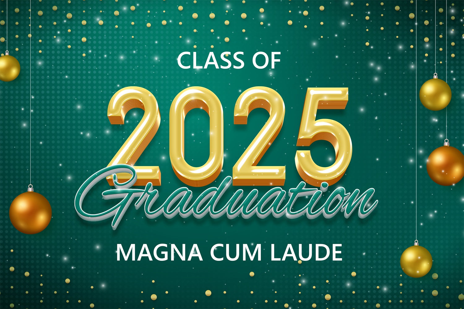 Graduation Photo Backdrop Glittering Green Graduation Party Backdrop UK BRP2-273