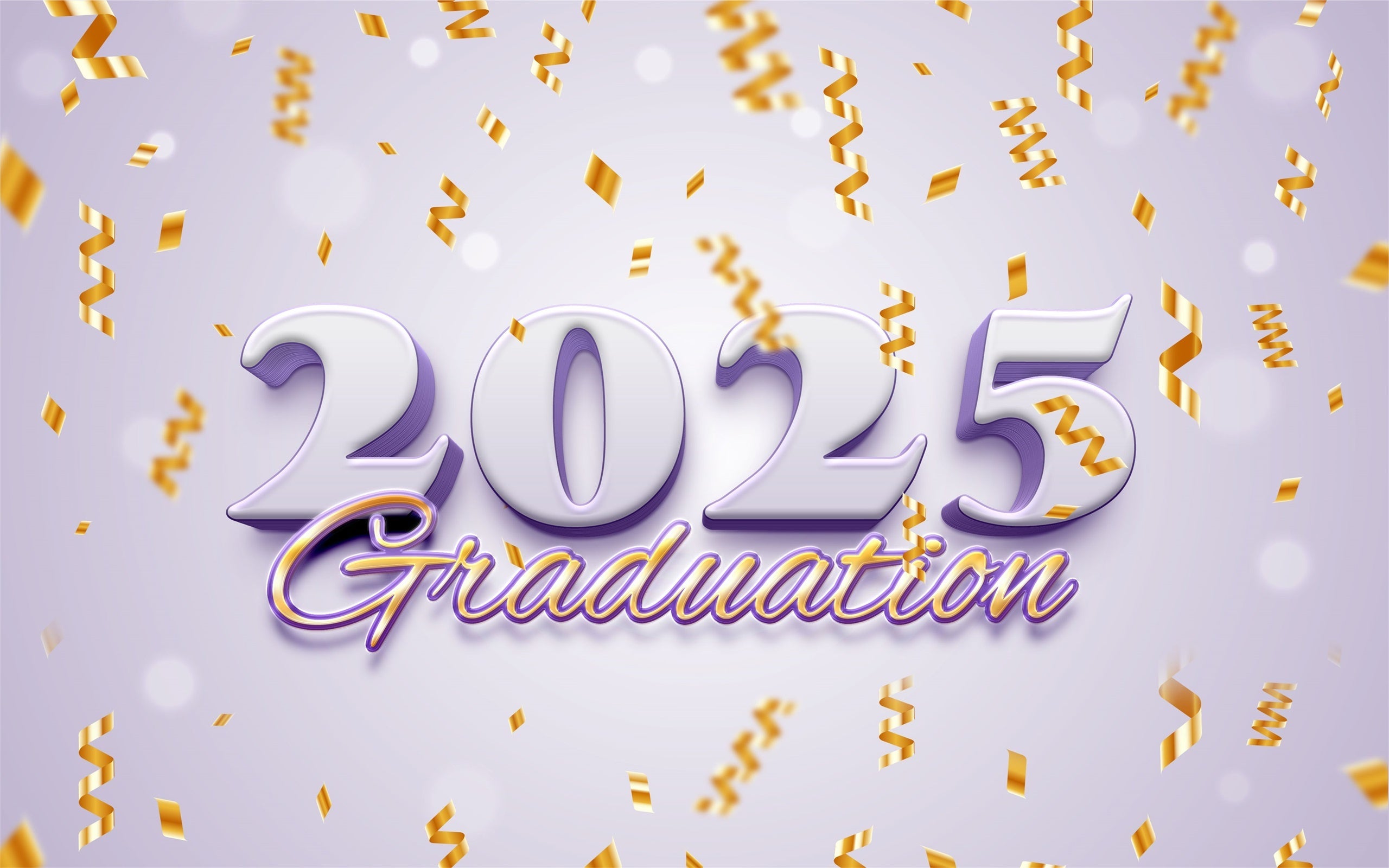 2025 Graduation Backdrop Gold Confetti Lavender Graduation Party Backdrop UK BRP2-275