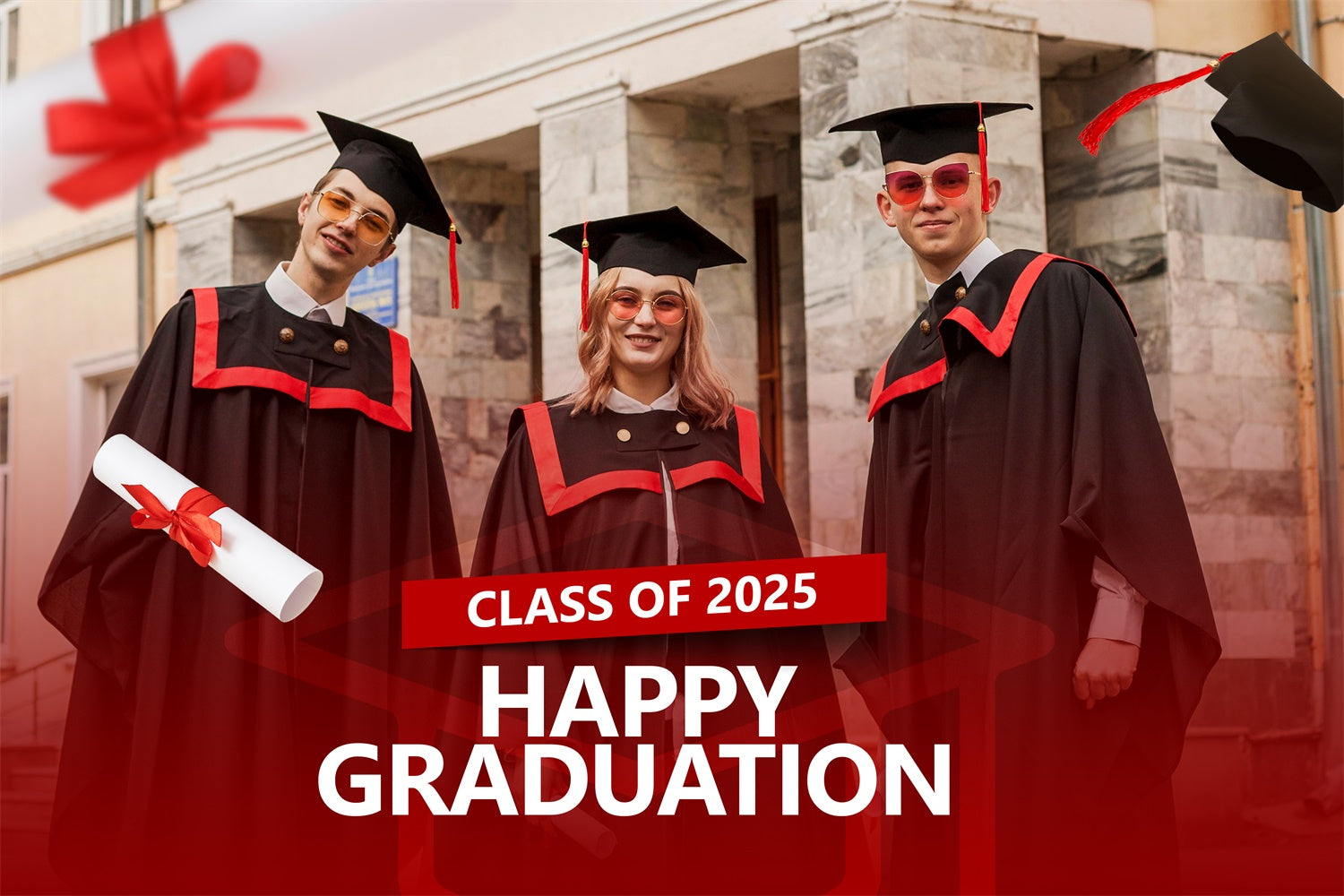 Personalized Graduation Photo Backdrop Cap Gown Graduation Party Backdrop UK BRP2-276