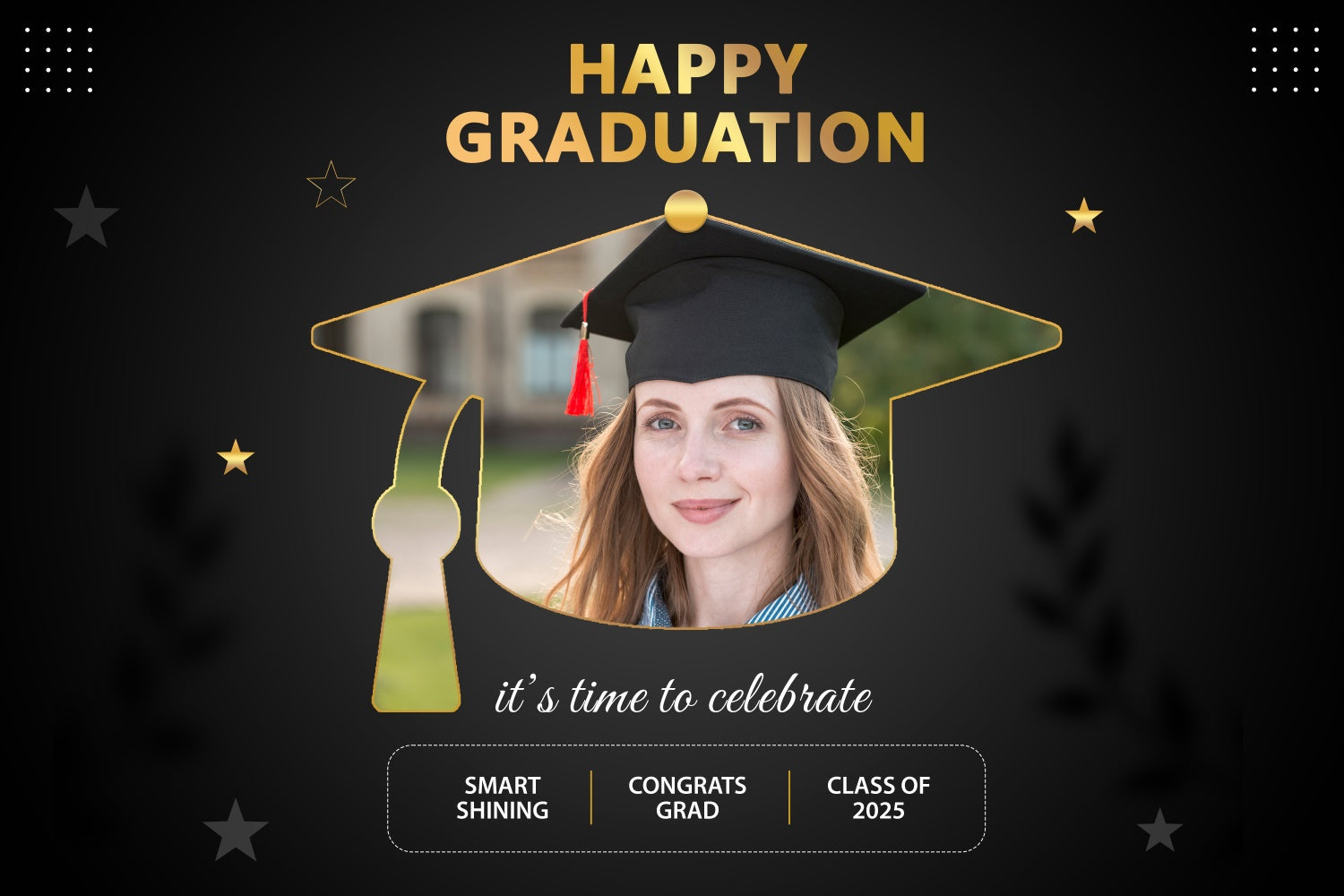 Personalized Graduation Backdrops Elegant Black Graduation Party Backdrop UK BRP2-278
