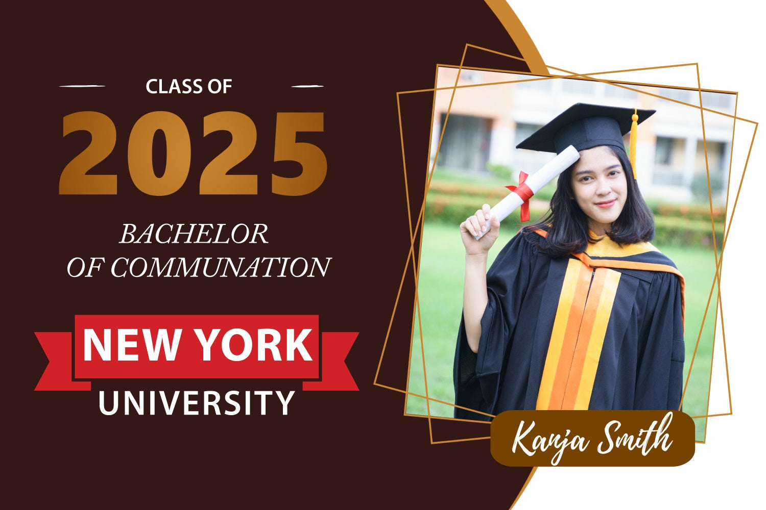 Custom Graduation Backdrop Communication Bachelor Graduation Party Backdrop UK BRP2-283