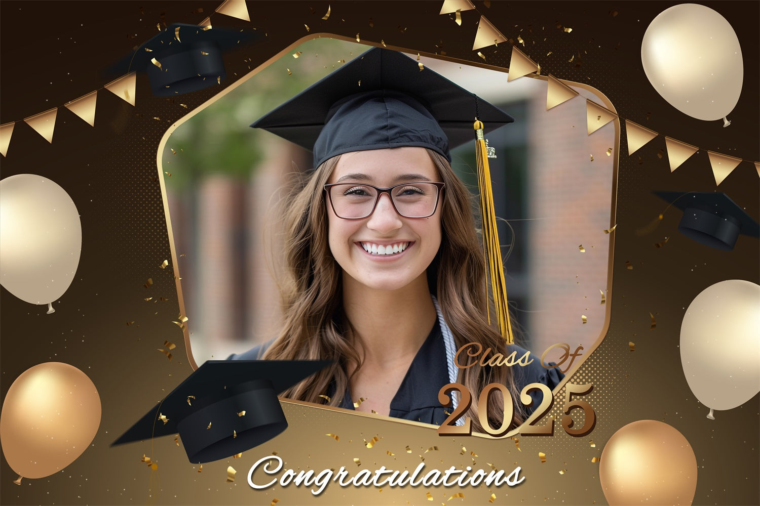 Custom Graduation Backdrop Celebratory Balloon Graduation Party Backdrop UK BRP2-285