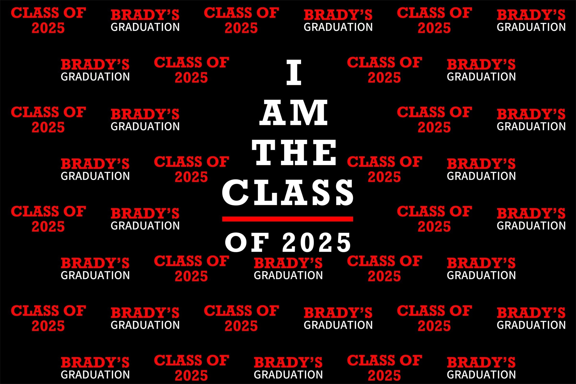 Personalized Graduation Backdrop Bold Red Black Graduation Party Backdrop UK BRP3-10