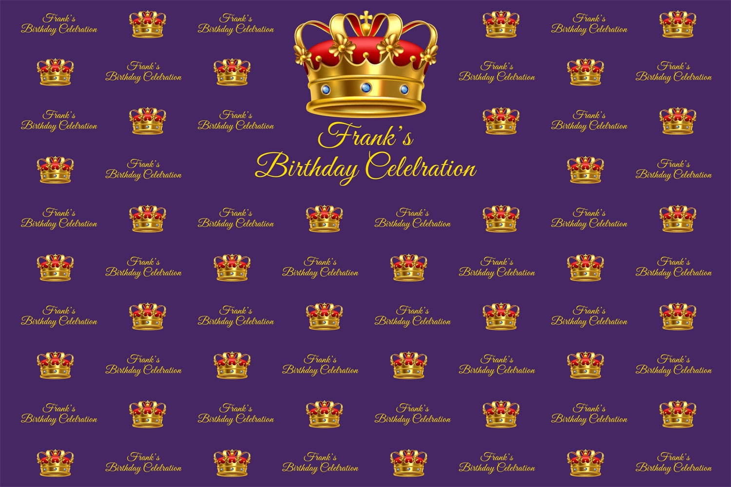 Customize Backdrop For Birthday Royal Purple Crown Backdrop UK BRP3-102