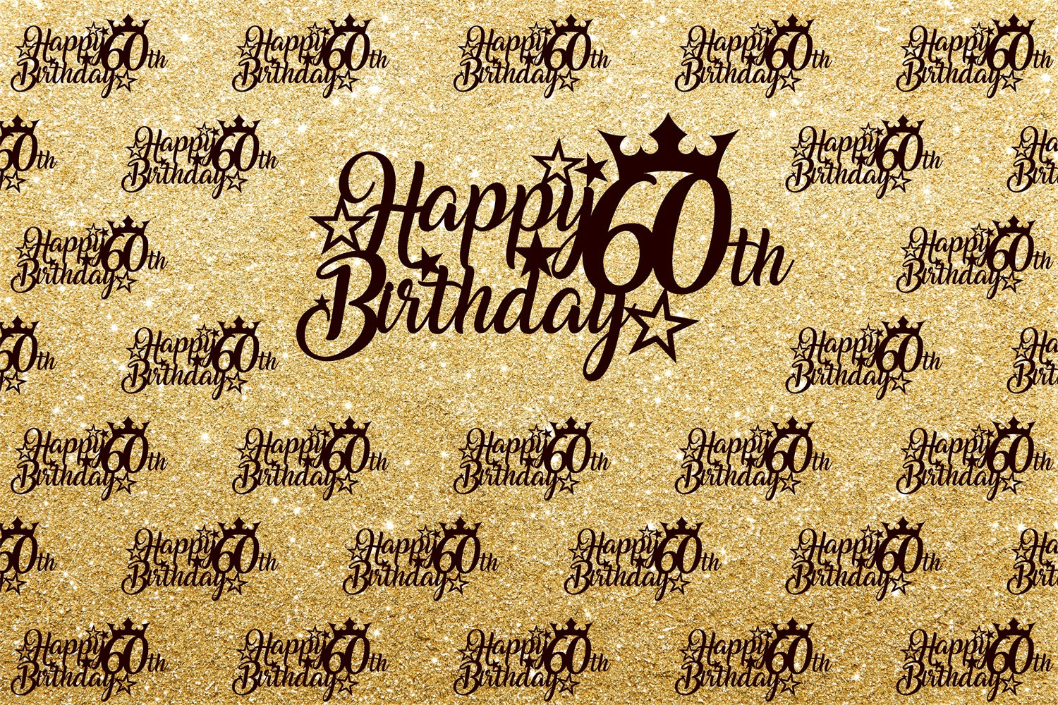 Personalized 60th Birthday Backdrop Golden Glitter Backdrop UK BRP3-105