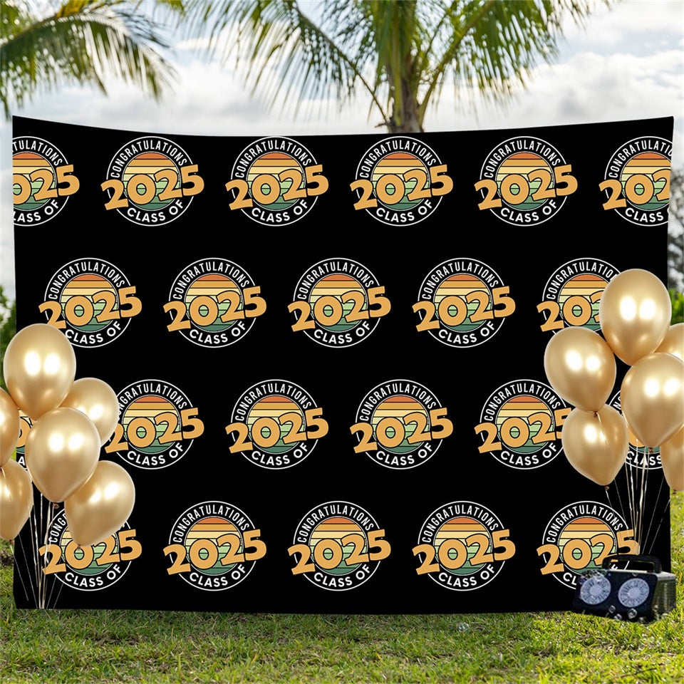 Customized Graduation Backdrop Retro Circle Design Graduation Party Backdrop UK BRP3-12