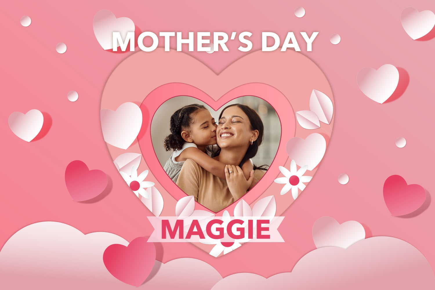 Mother's Day Photography Backdrops Pink Hearts Love Custom Backdrop UK BRP3-121