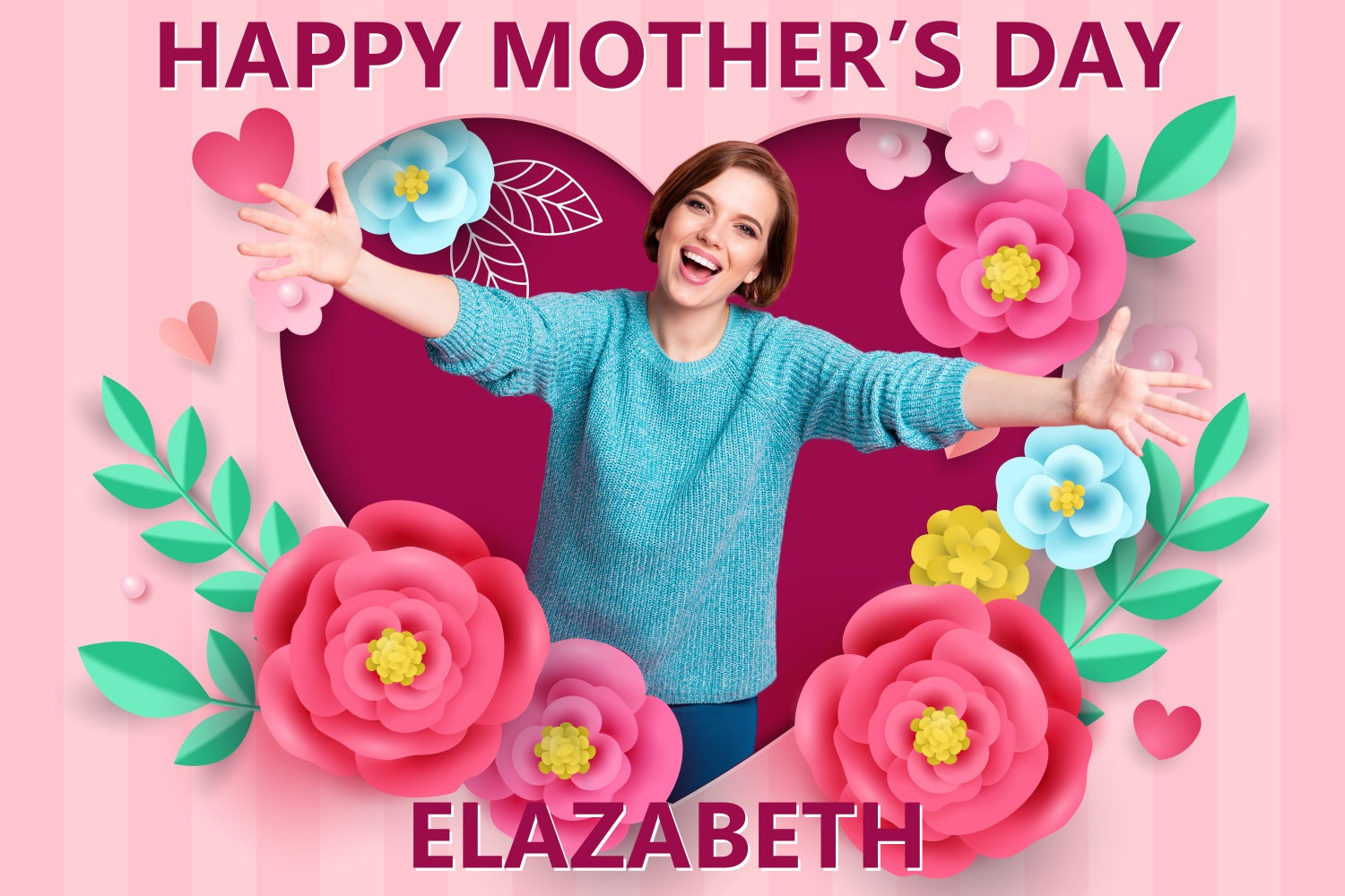 Backdrop Mother's Day Floral Celebration Customized Backdrop UK BRP3-132