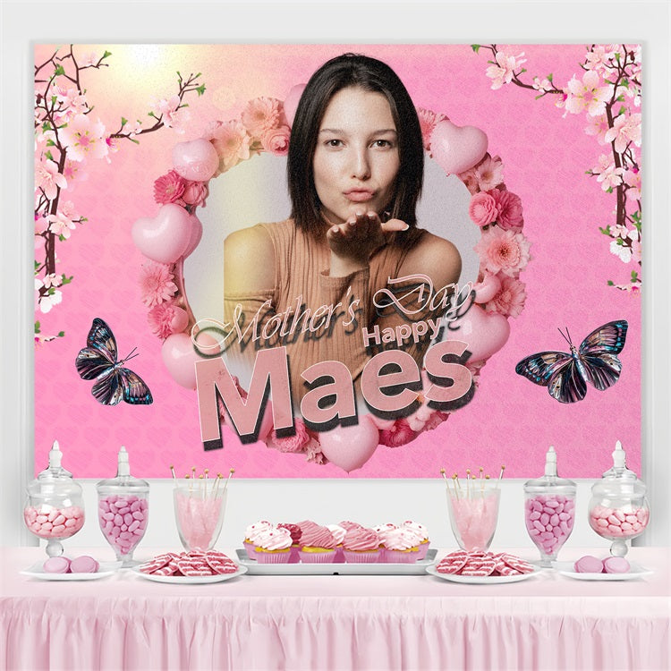Mothers Day Backdrop Cherry Heart Frame Personalised Backdrop UK BRP3-135