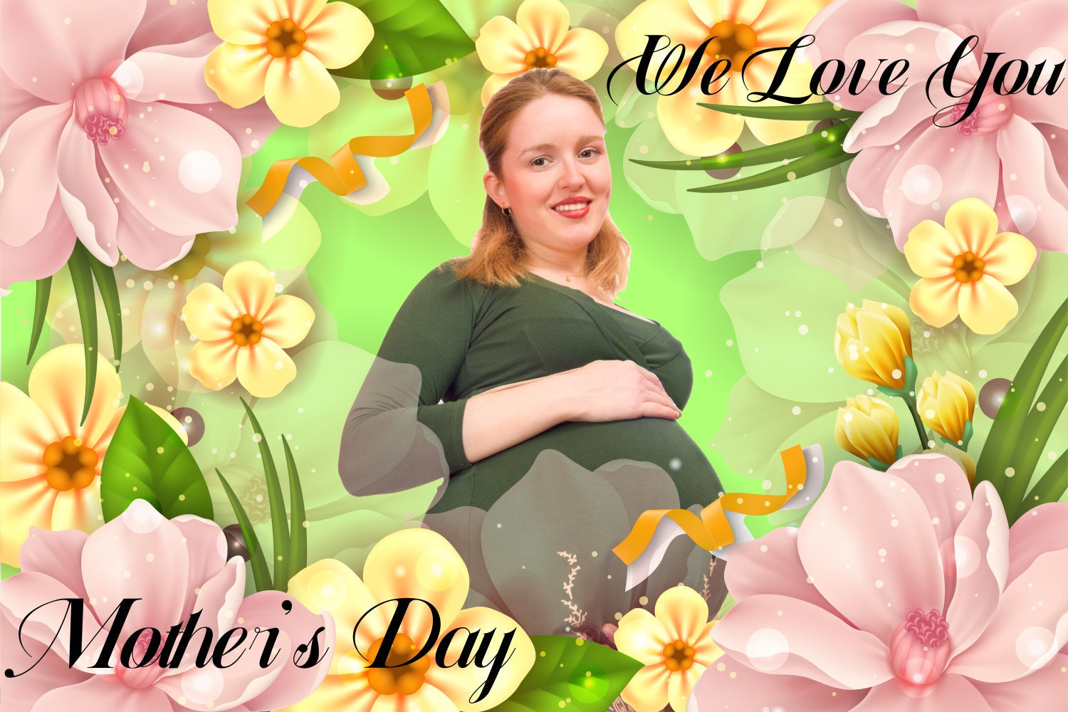 Mothers Day Backdrop Floral Glow Personalized Backdrop UK BRP3-138