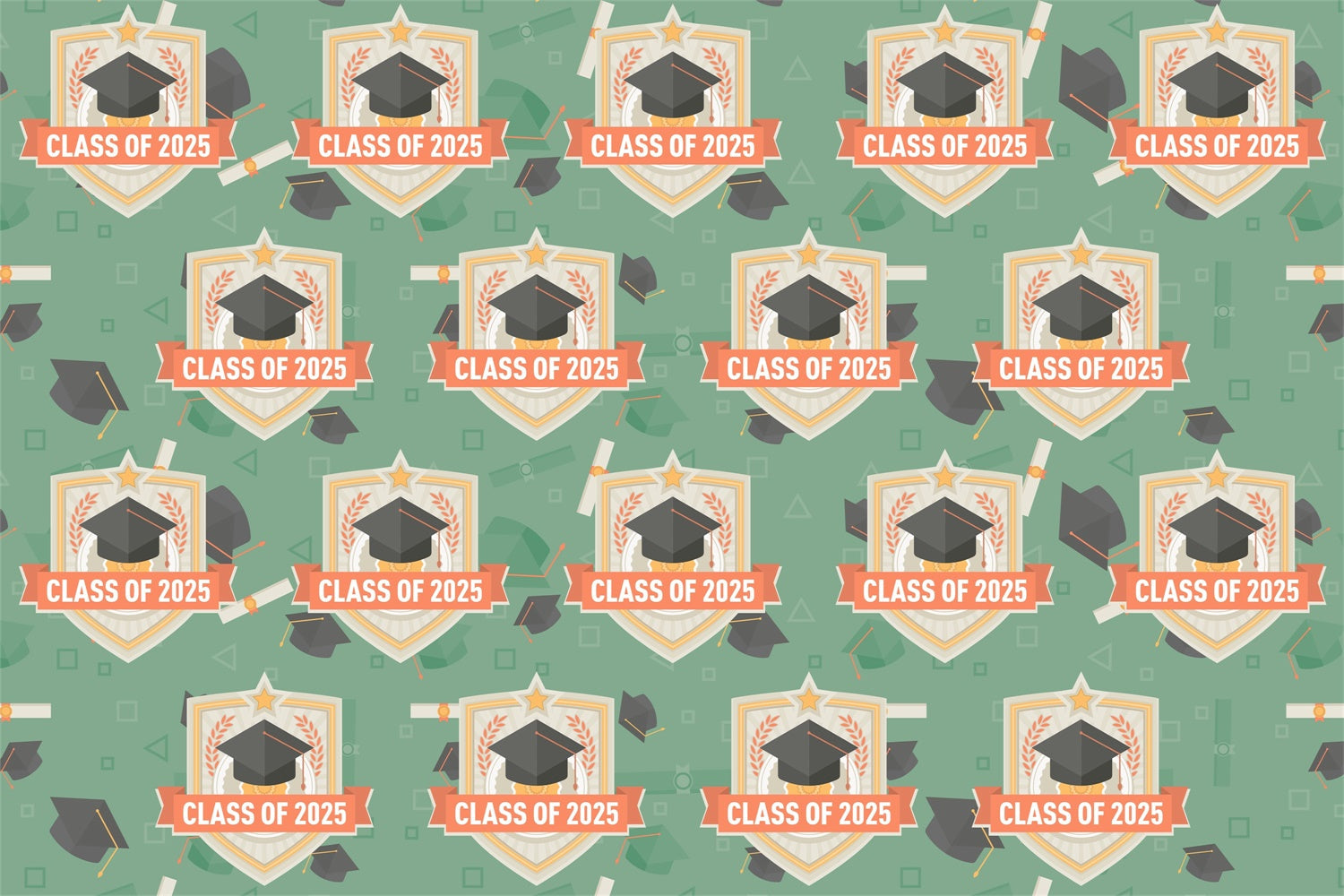 Personalized Graduation Backdrop Vintage Green Graduation Party Backdrop UK BRP3-15