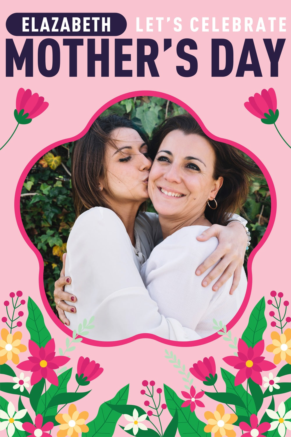 Mothers Day Photo Backdrops Colorful Flower Frame Custom Backdrop UK BRP3-152