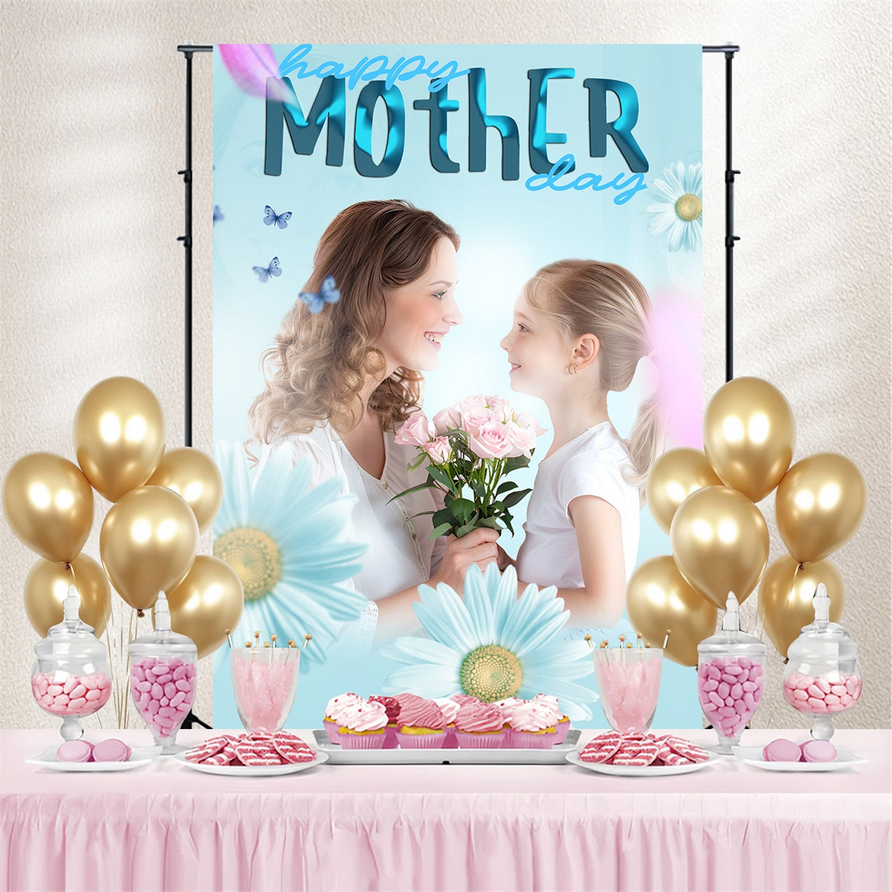 Backdrops For Mothers Day Daisy Sweet Moment Personalised Backdrop UK BRP3-153