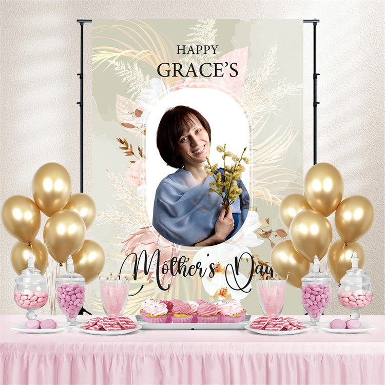 Mothers Day Backdrop Natural Floral Frame Custom Backdrop UK BRP3-157