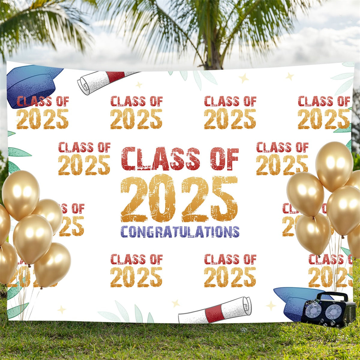 Customized Graduation Backdrop Natural Leafy Graduation Party Backdrop UK BRP3-16