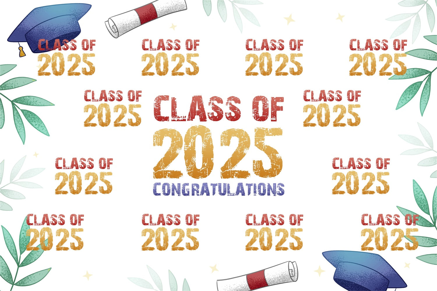 Customized Graduation Backdrop Natural Leafy Graduation Party Backdrop UK BRP3-16