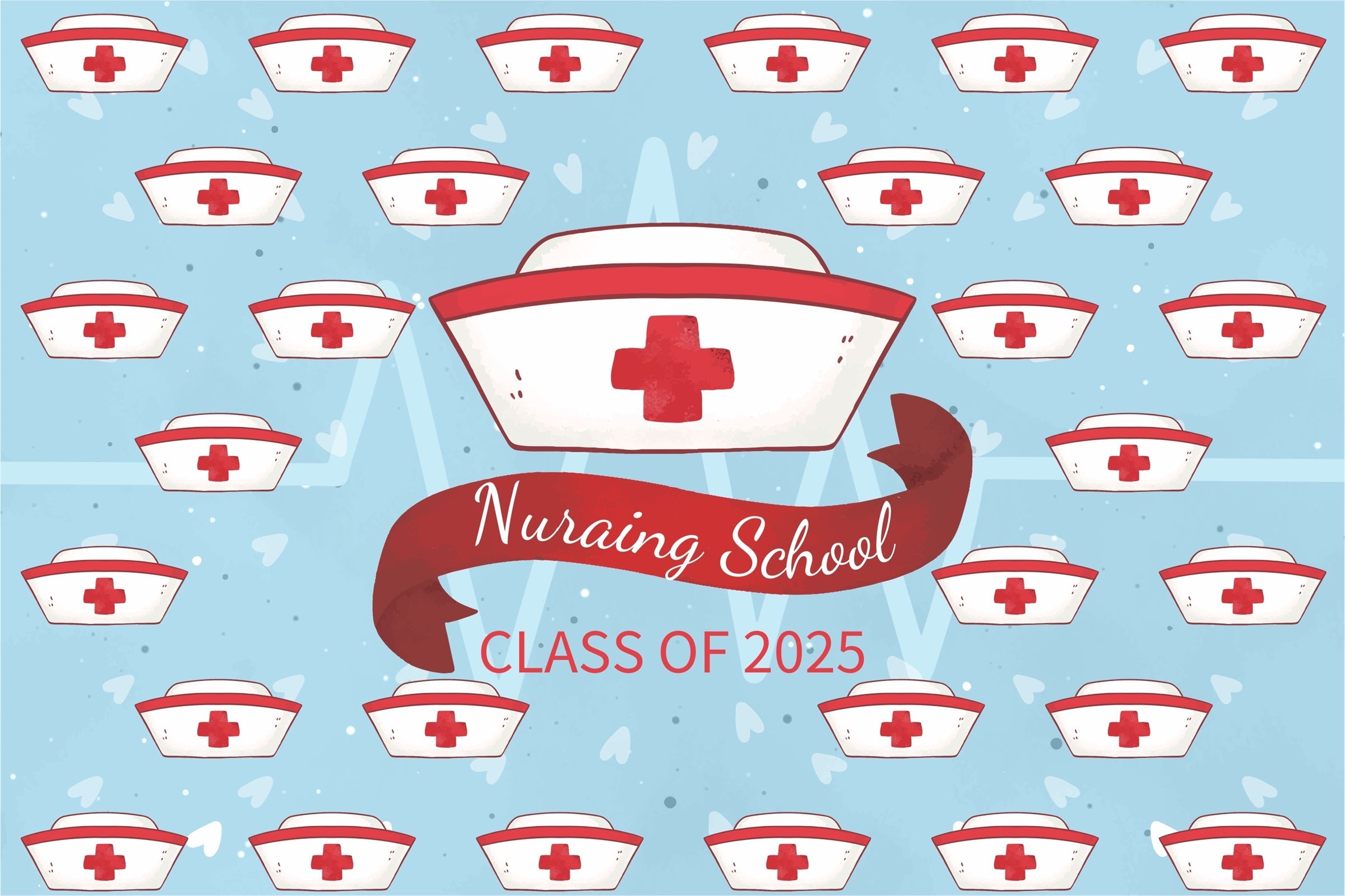 Customized Graduation Backdrop Nursing School Graduation Party Backdrop UK BRP3-18