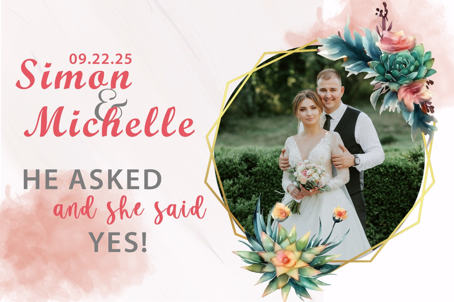 Photo Backdrop Wedding Succulent Love Personalized Backdrop UK BRP3-196