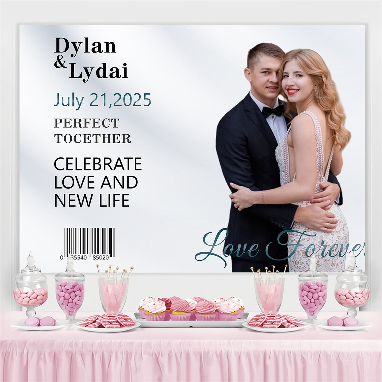 Wedding Ceremony Backdrop Minimalist White Custom Backdrop UK BRP3-197