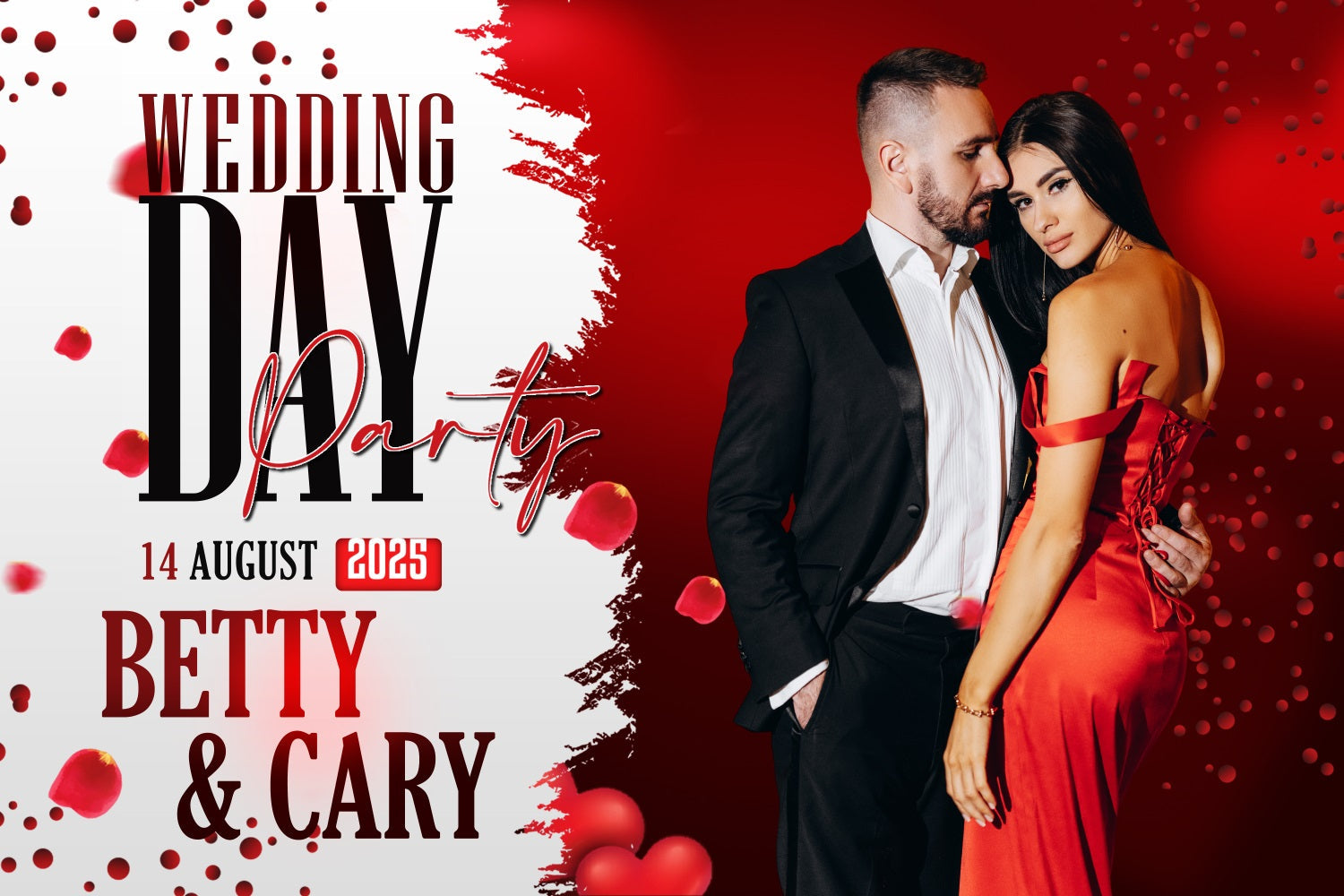 Backdrop Wedding Rose Petal Love Customized Backdrop UK BRP3-198