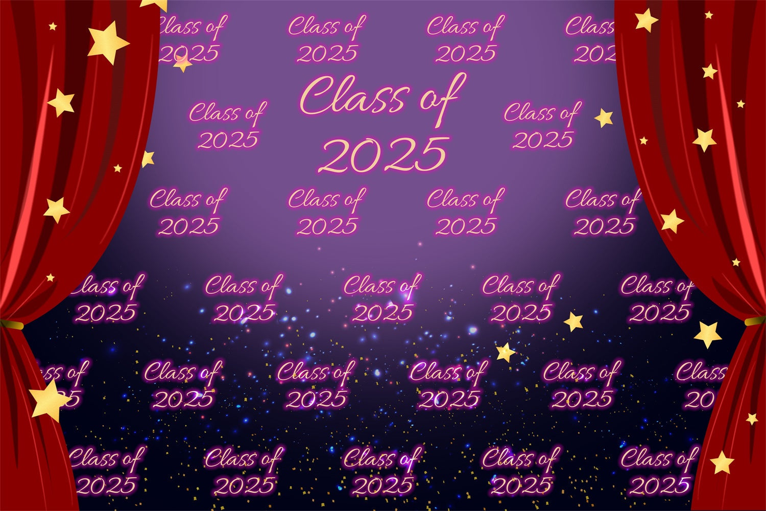Custom Graduation Backdrops Starry Night 2025 Graduation Party Backdrop UK BRP3-2