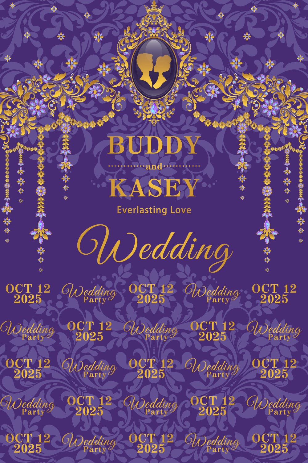 Wedding Backdrops Purple Repeat Celebration Custom Backdrop UK BRP3-201