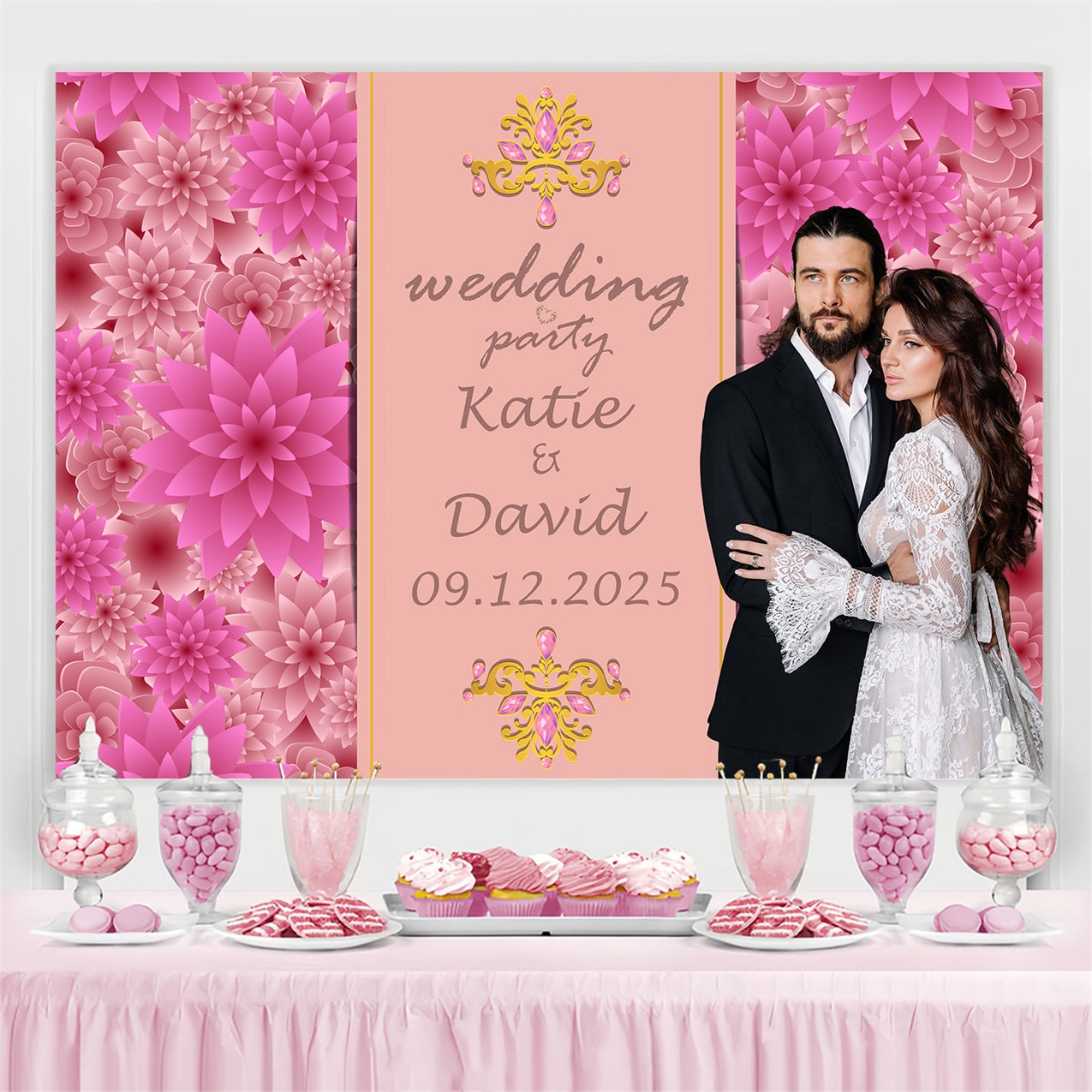 Wedding Backdrop Wall Flower Wall Party Personalized Backdrop UK BRP3-202