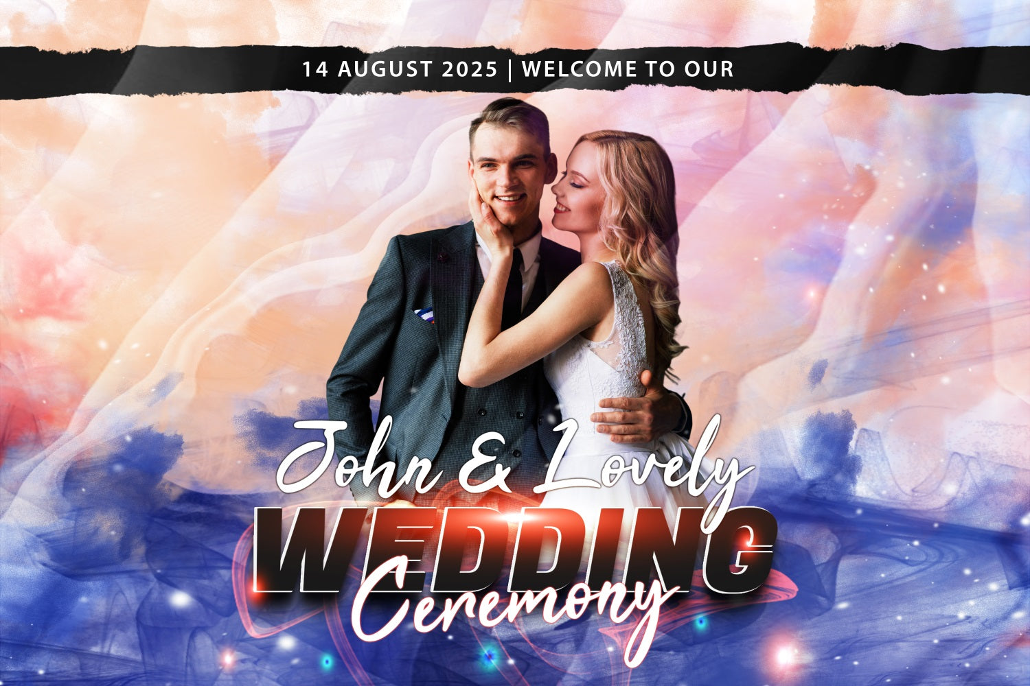 Wedding Backdrops Watercolor Abstract Personalized Backdrop UK BRP3-206