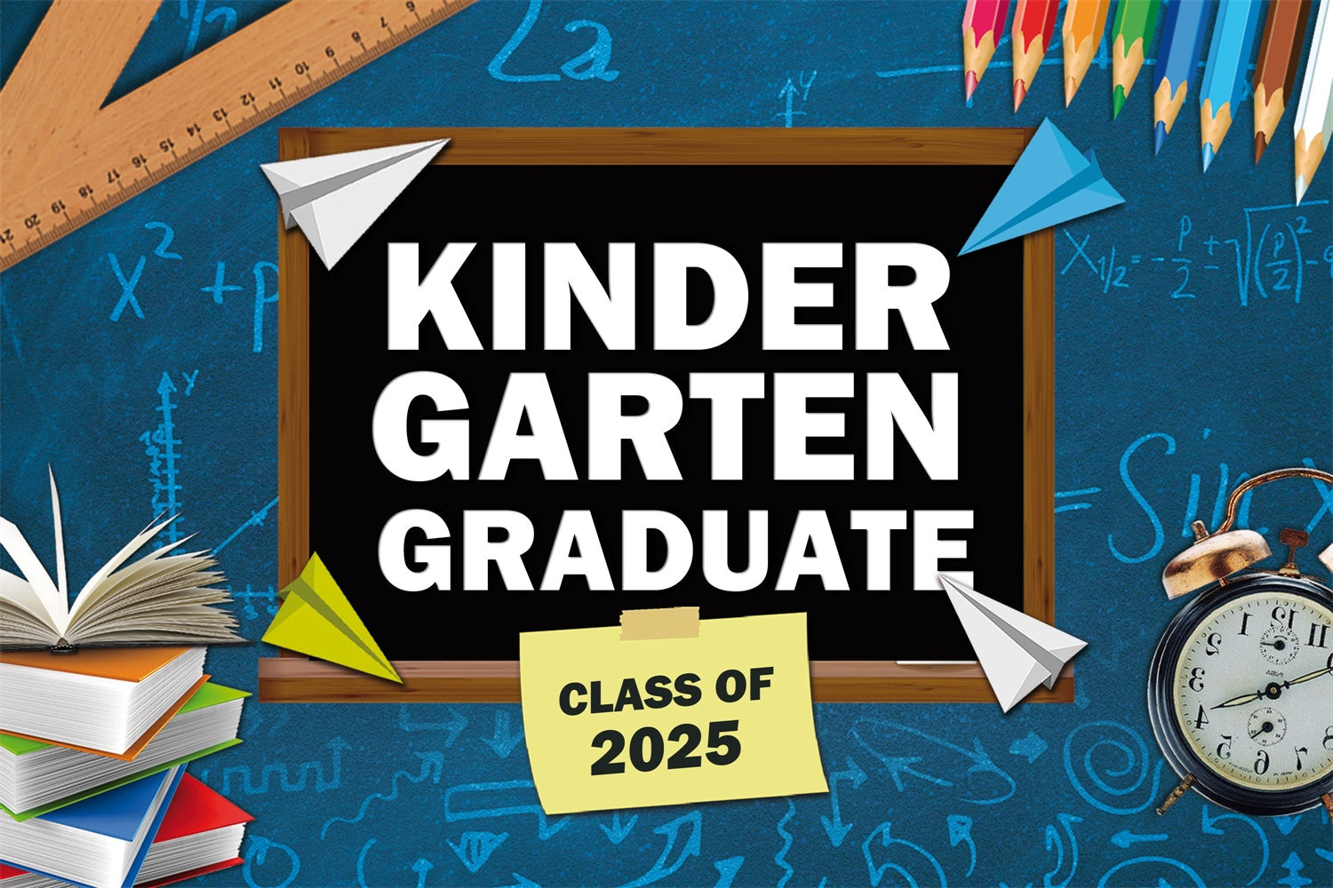 Preschool Graduation Backdrop Paper Plane Kindergarten Graduation Party Backdrop UK BRP3-21