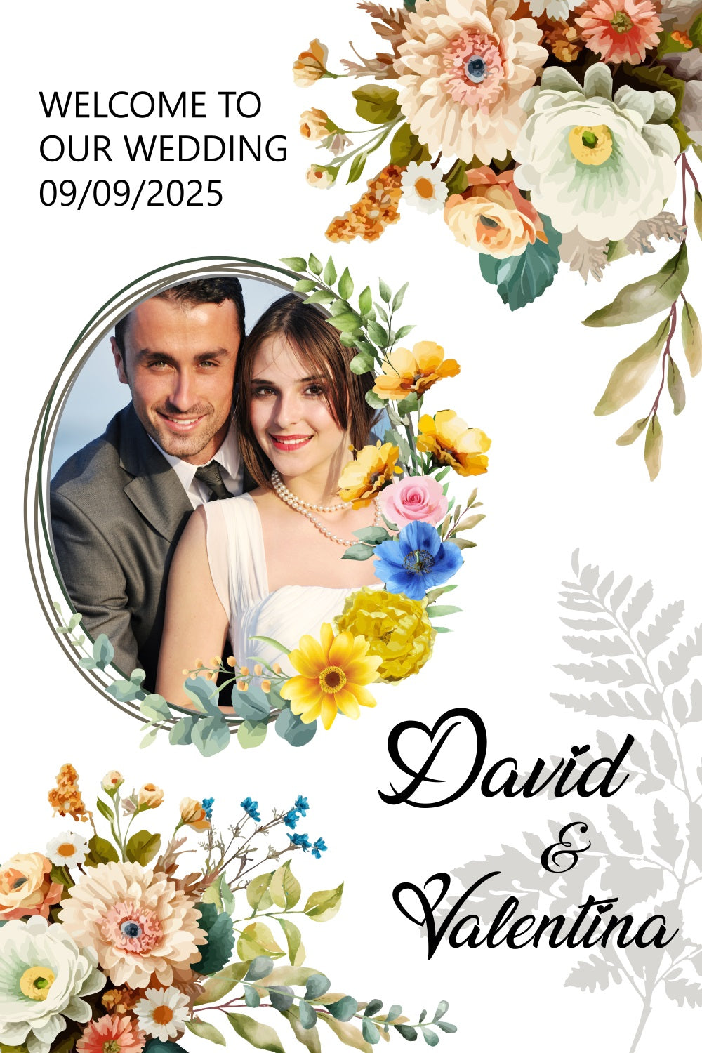 Wedding Floral Backdrop Floral Border Party Personalized Backdrop UK BRP3-214