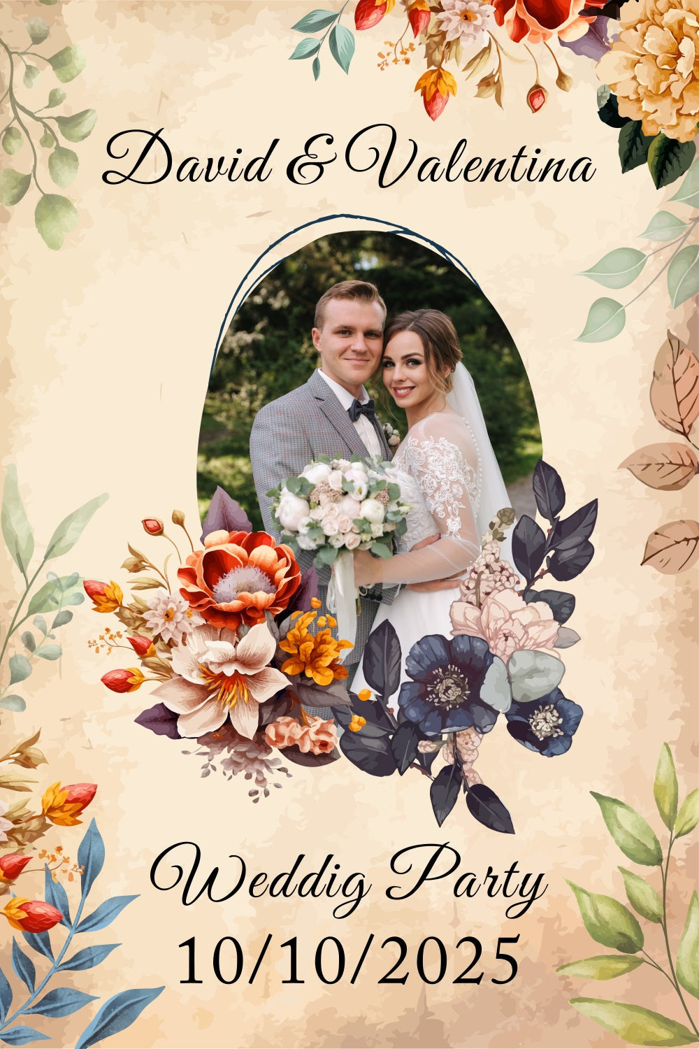 Backdrop For Wedding Vintage Floral Custom Backdrop UK BRP3-215