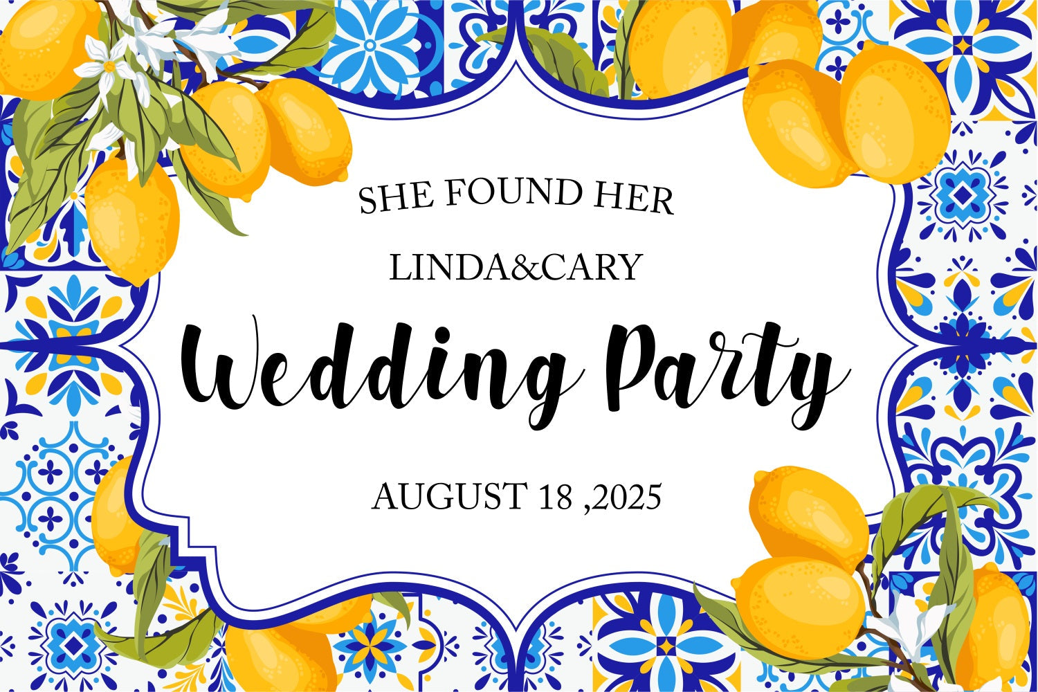 Wedding Backdrop Ideas Lemon Floral Pattern Customized Backdrop UK BRP3-218