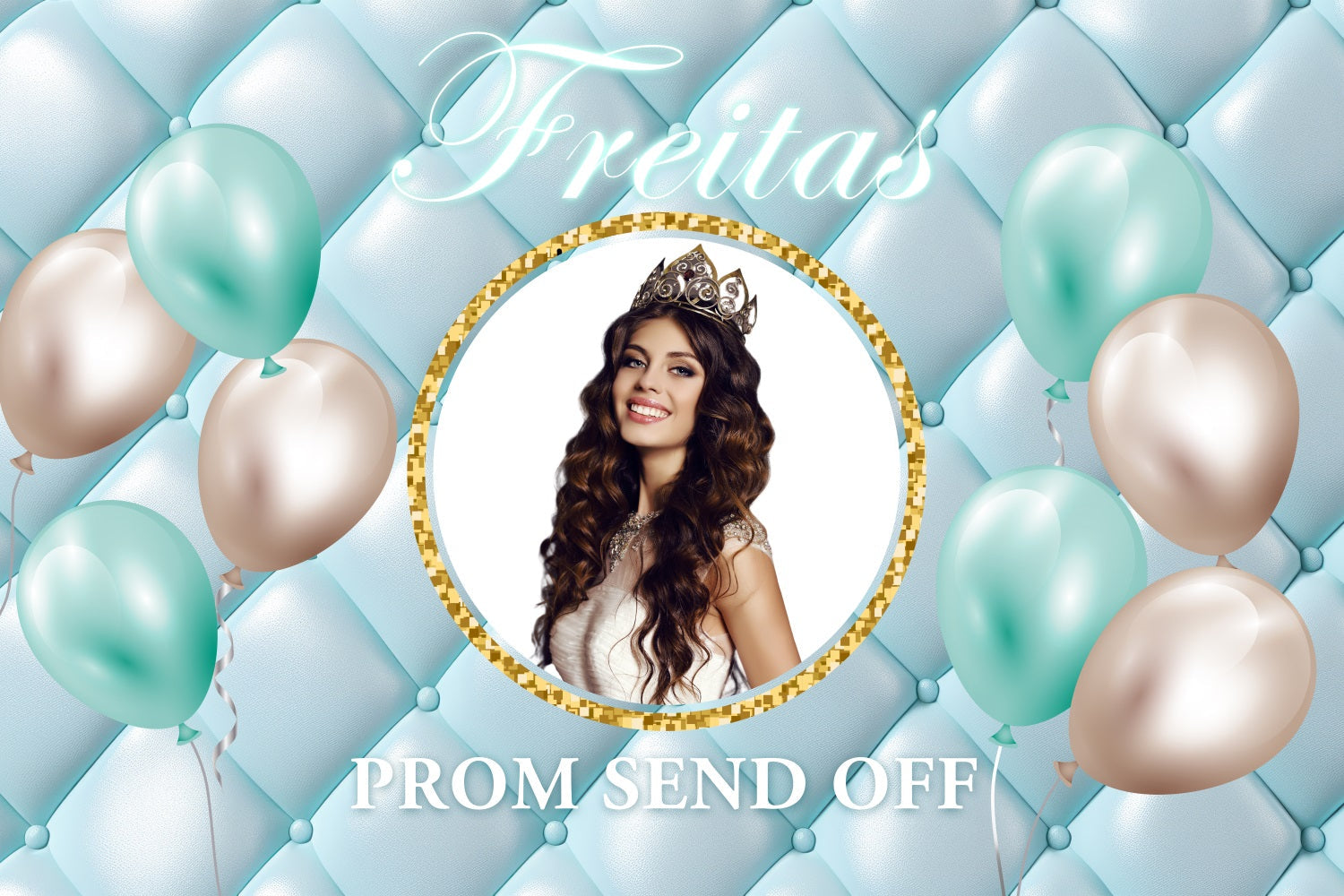 Prom Backdrop Blue Quilted Balloon Customized Party Graduation Backdrop UK BRP3-229