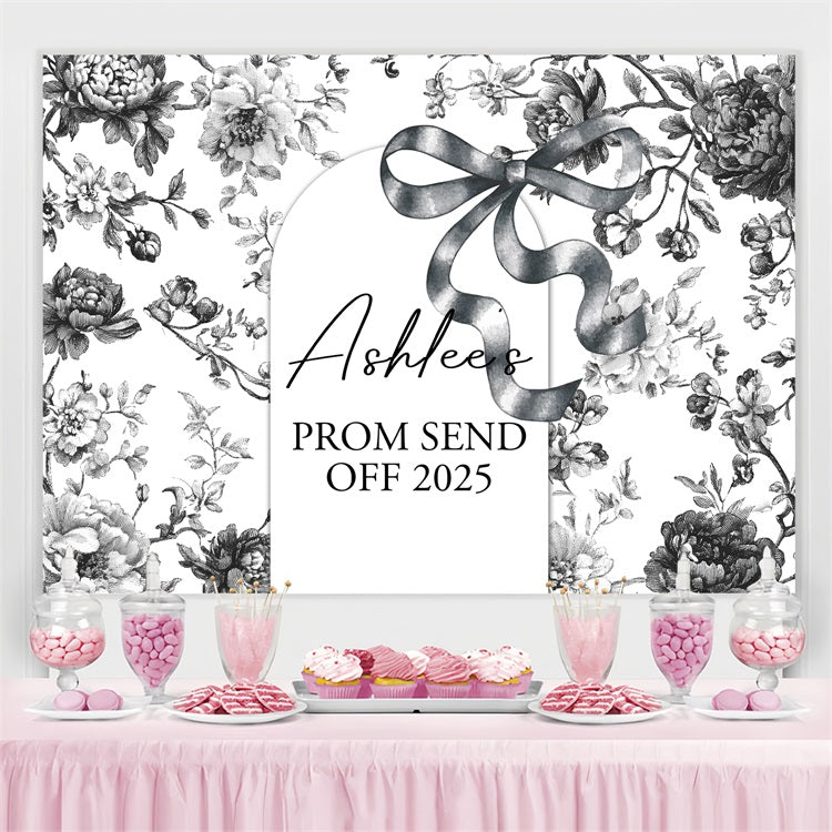 Prom Backdrop Ideas Floral Sketch Personalised Party Graduation Backdrop UK BRP3-230