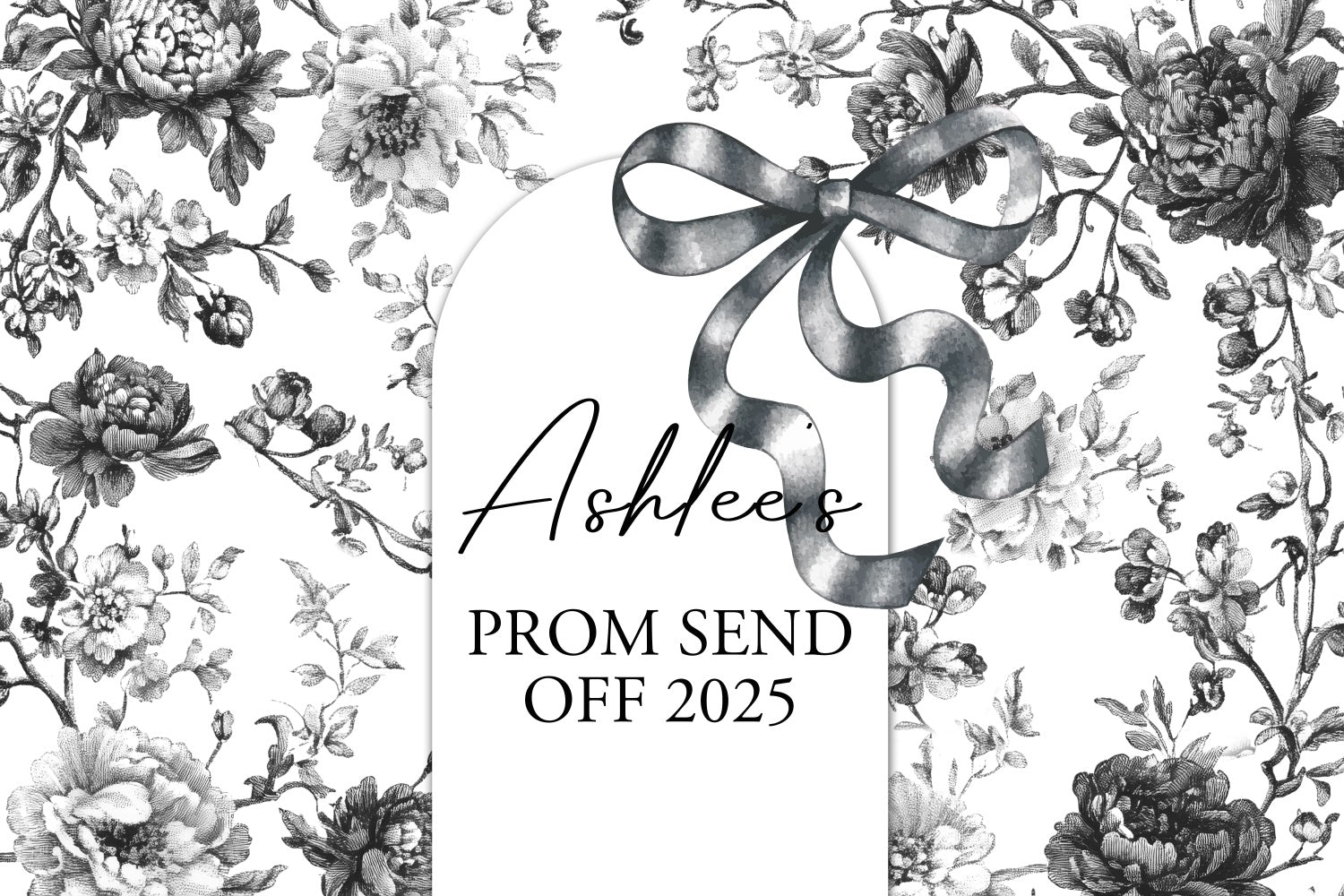Prom Backdrop Ideas Floral Sketch Personalised Party Graduation Backdrop UK BRP3-230