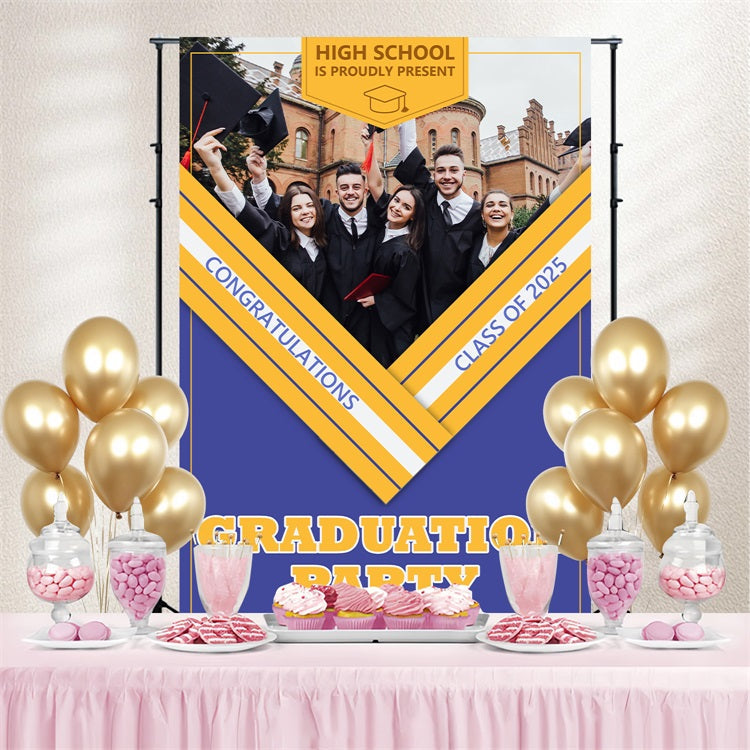 Graduation Backdrop Photoshoot High School Personalized Party Graduation Backdrop UK BRP3-232