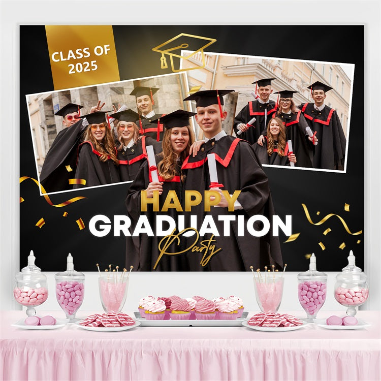 Graduation Picture Backdrop Black Festive Customized Party Graduation Backdrop UK BRP3-233