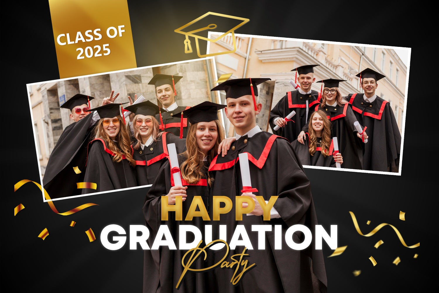 Graduation Picture Backdrop Black Festive Customized Party Graduation Backdrop UK BRP3-233