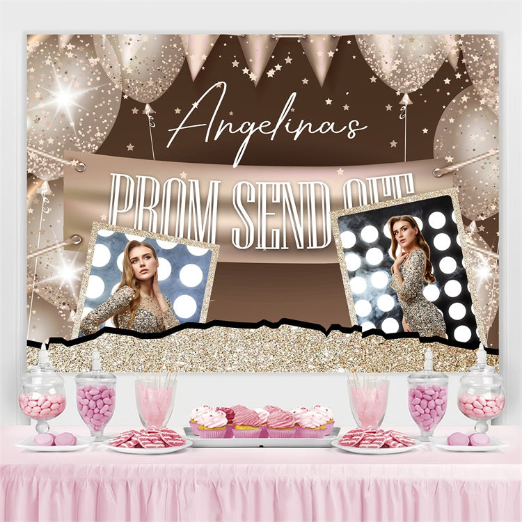 Prom 2025 Backdrop Glitter Balloon Personalized Party Graduation Backdrop UK BRP3-236