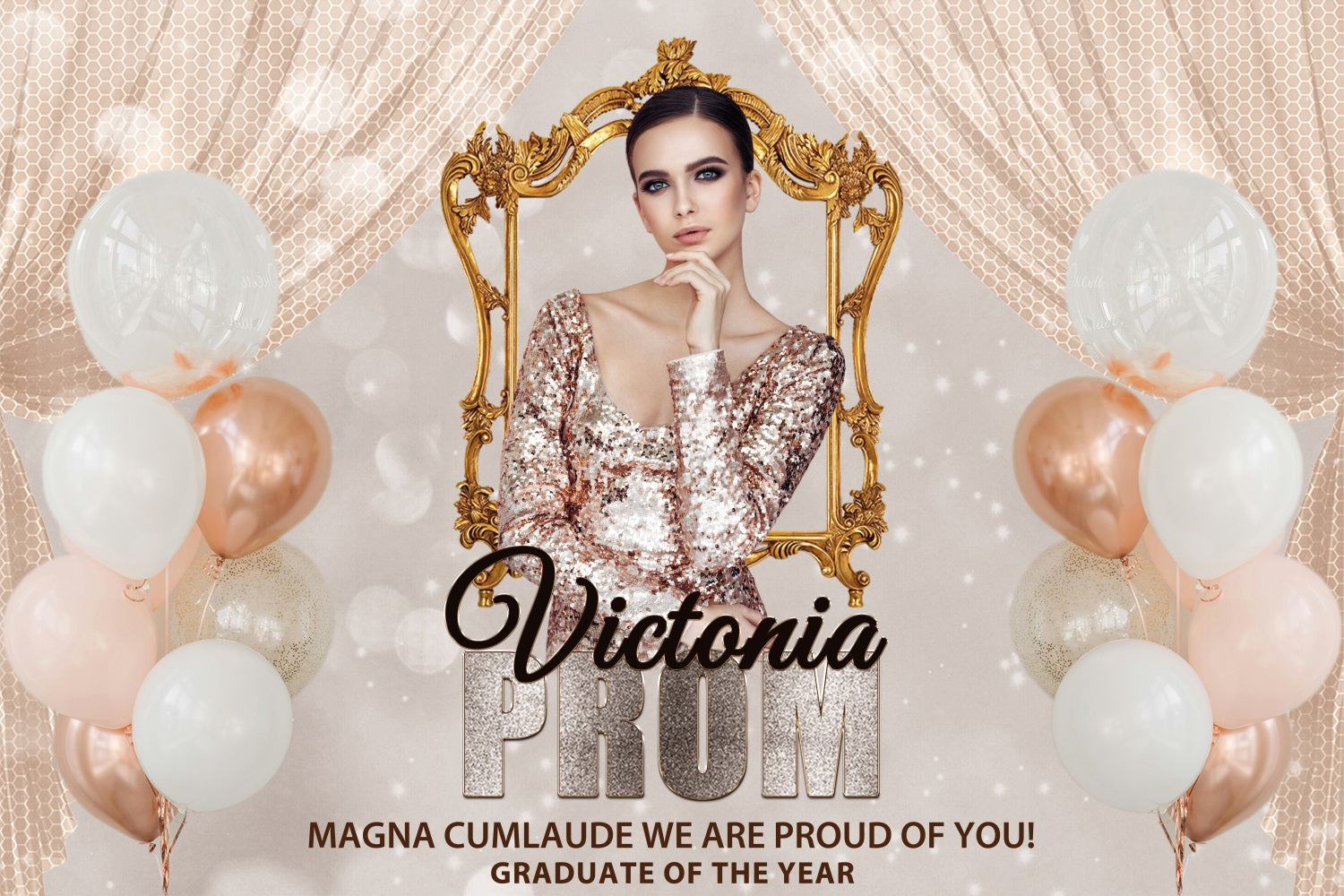 Prom Backdrops Balloon Frame Customized Party Graduation Backdrop UK BRP3-237