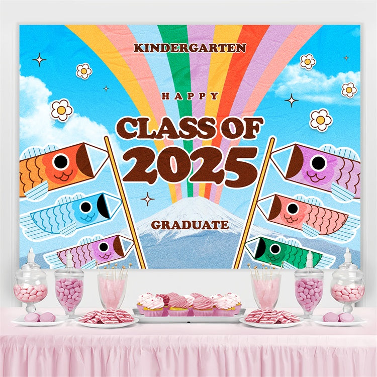 Preschool Graduation Backdrop Colorful Sky Kindergarten Graduation Party Backdrop UK BRP3-24