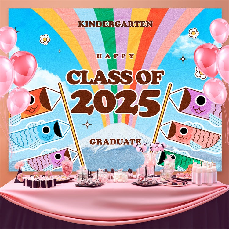 Preschool Graduation Backdrop Colorful Sky Kindergarten Graduation Party Backdrop UK BRP3-24