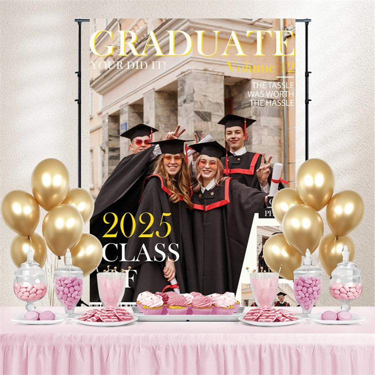 2025 Graduation Backdrop Cheers Volume 12 Personalized Party Graduation Backdrop UK BRP3-240