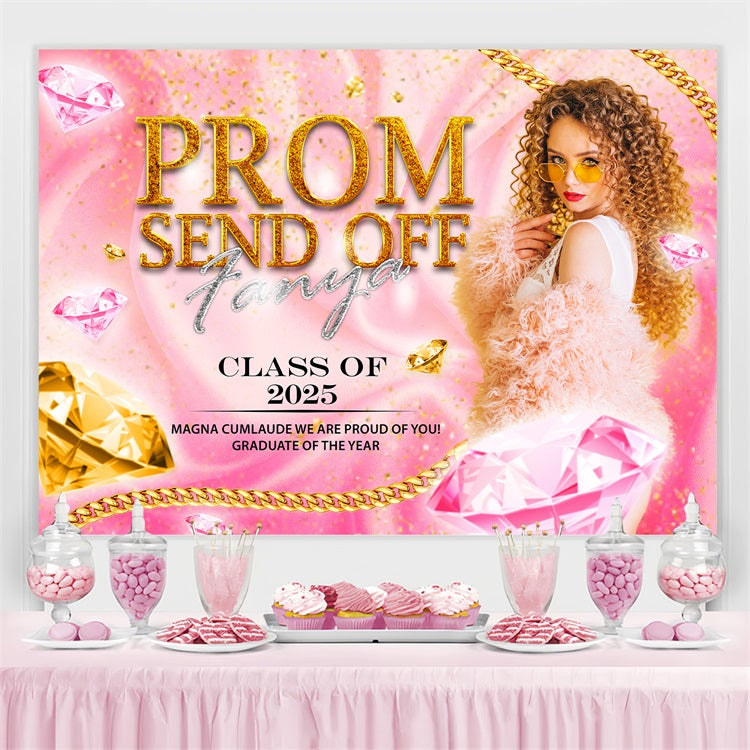 Prom Backdrop Glitter Diamonds Personalised Party Graduation Backdrop UK BRP3-242